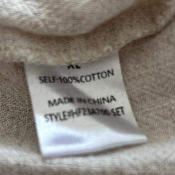 Fashion Nova Beige Cotton Wide Leg Drawstring Pants Women XL Elastic Waist Boho - Picture 7 of 8